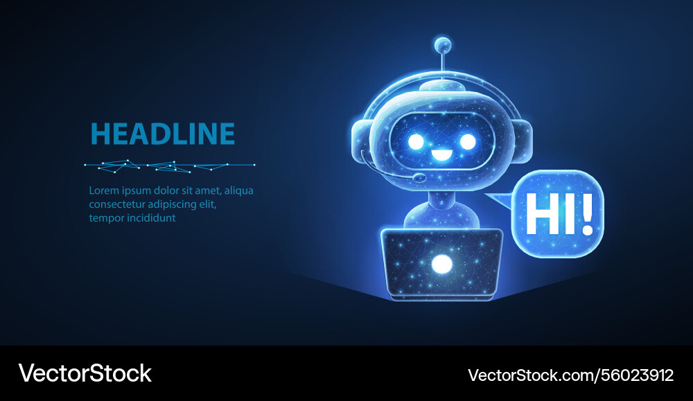 Abstract digital robot assistant chatbot ai Abstract digital robot assistant chatbot ai vector image