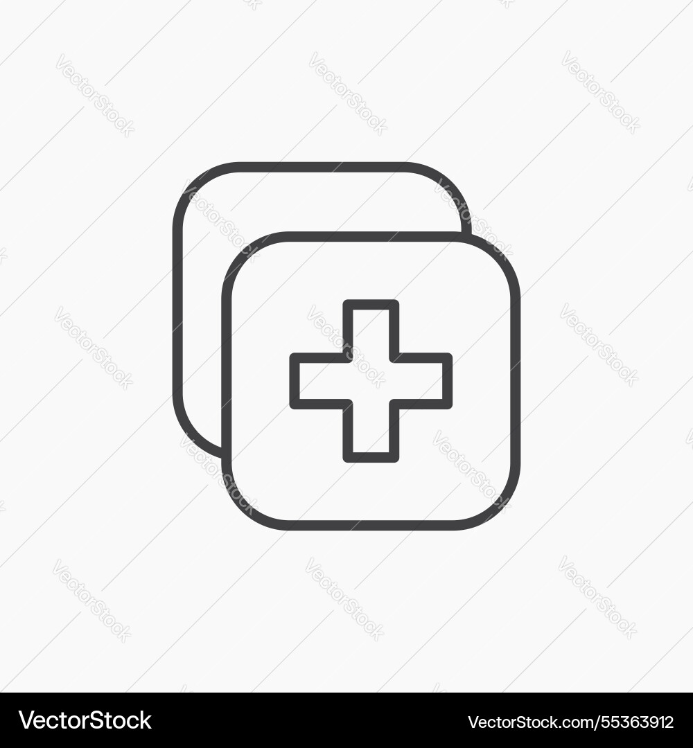 Add apps icon isolated in black line Vector Image