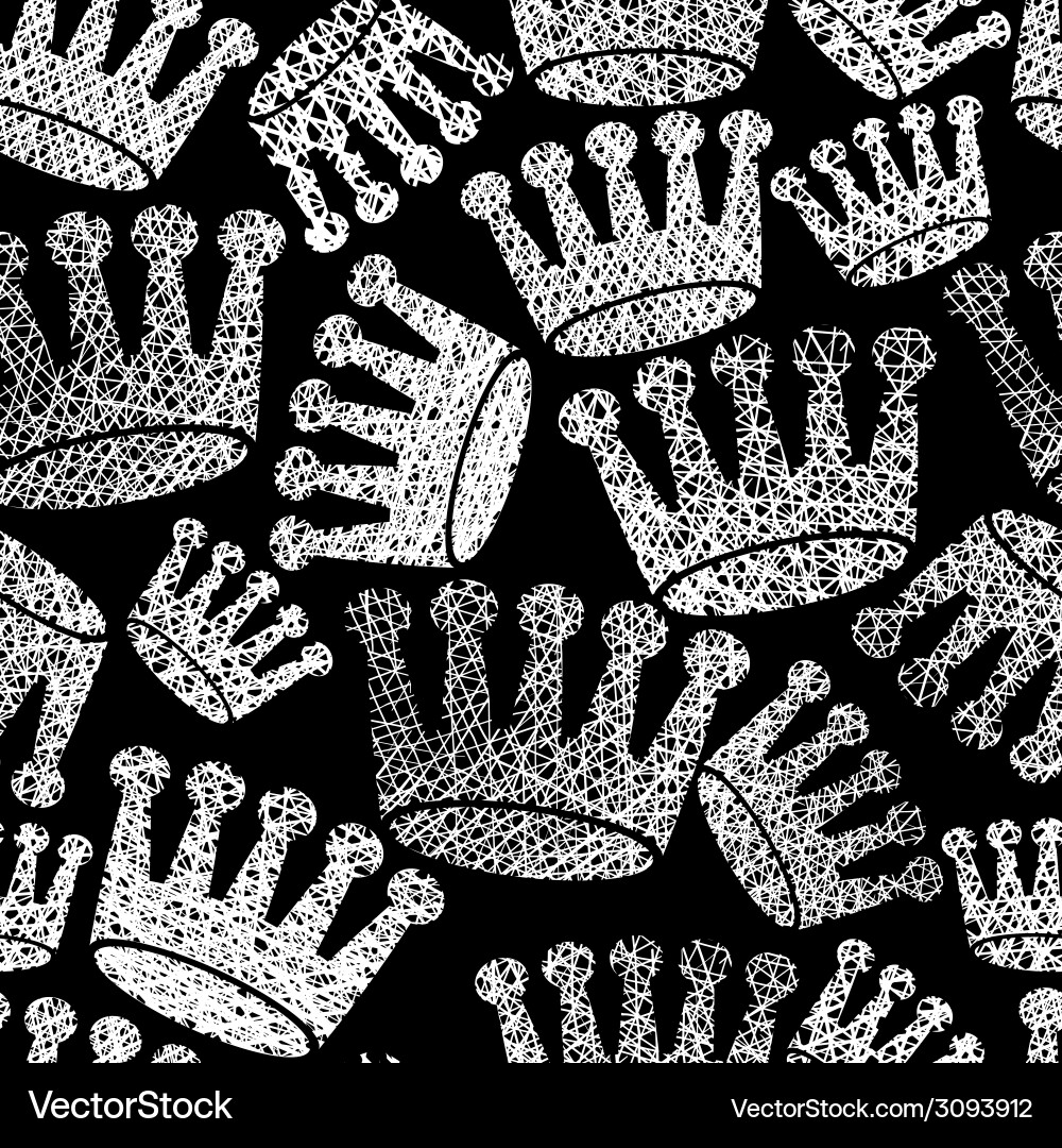Crowns seamless pattern repeating background Vector Image