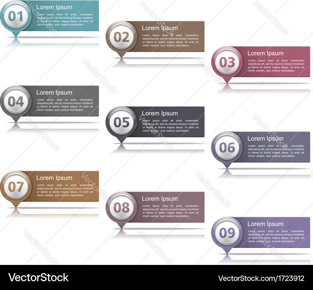 Design elements with numbers vector image