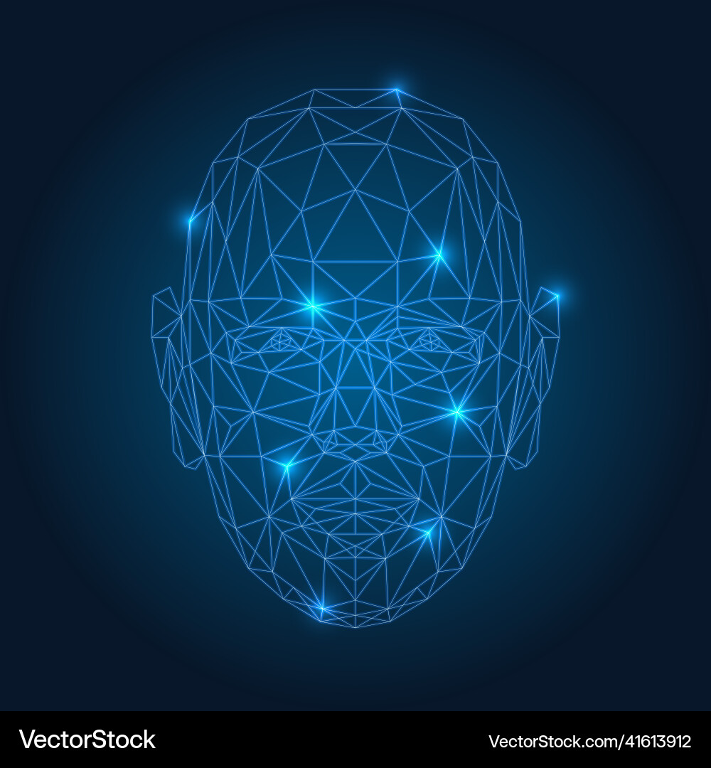 Digital Face Scan Vector Image