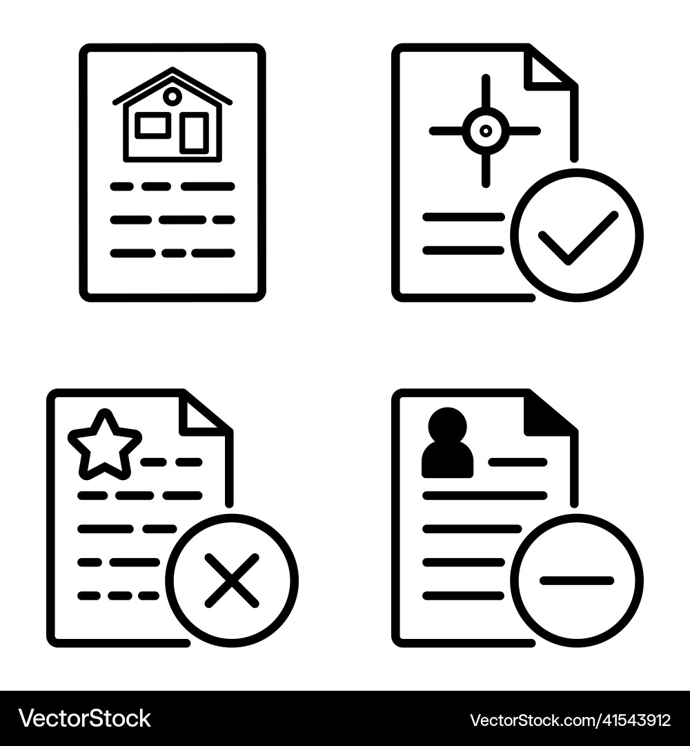 Docs1-2 flat icon set isolated on white background Docs1-2 flat icon set isolated on white background Vector Image