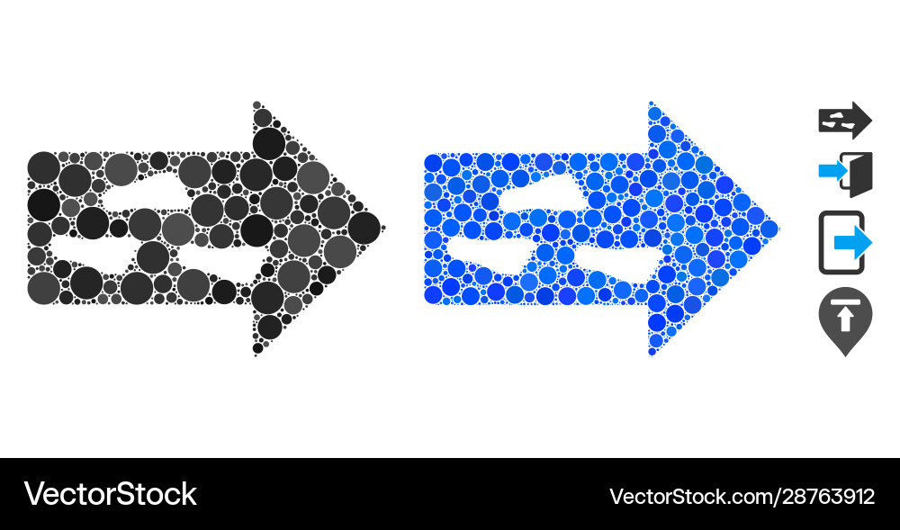 Exit direction composition icon circle dots Exit direction composition icon circle dots vector image