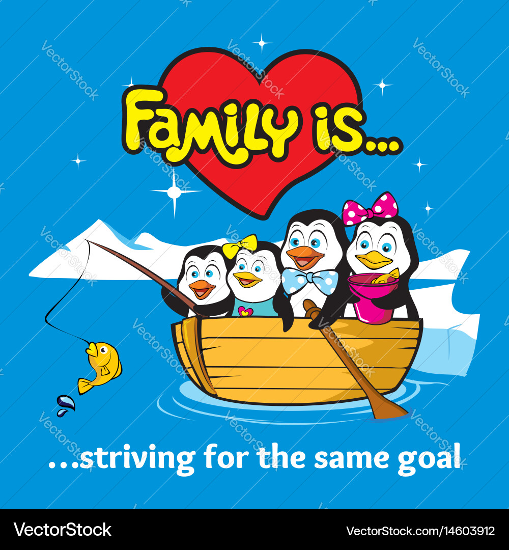 Familie der Pinguine vektorbild