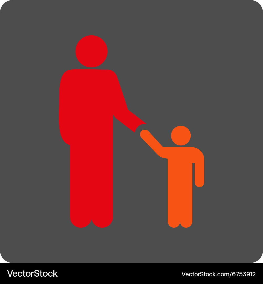 Father with son rounded square button vector image