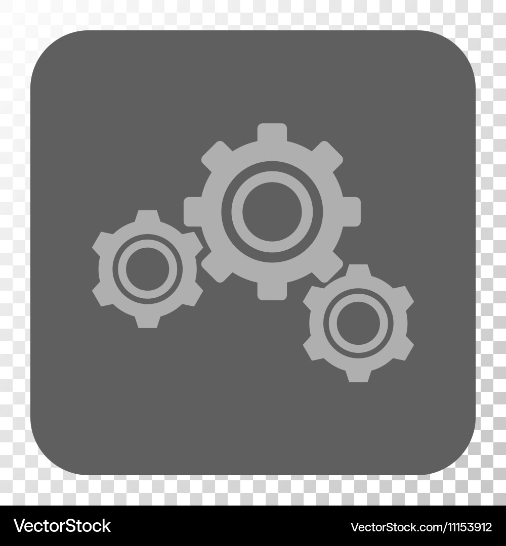 Gears rounded square button Vector Image