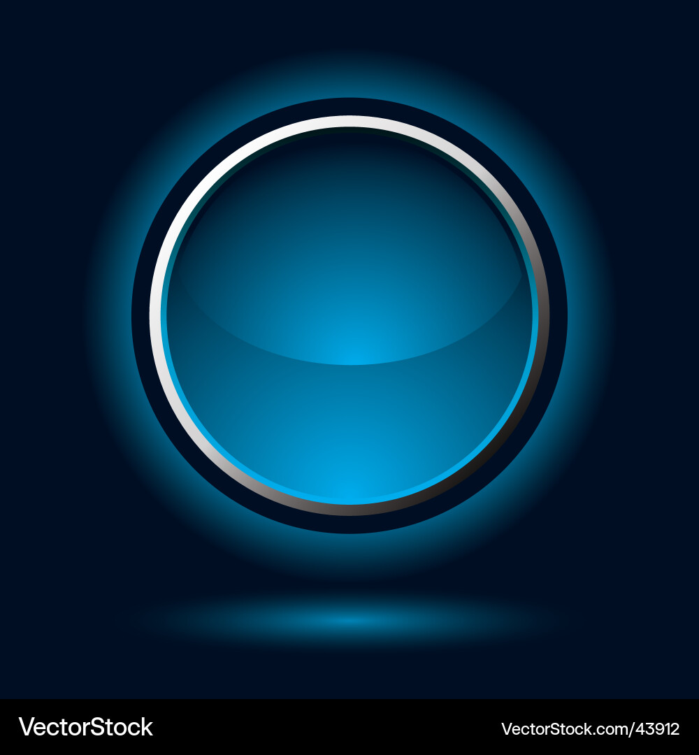 Glowing Blue Button with Reflection vector image