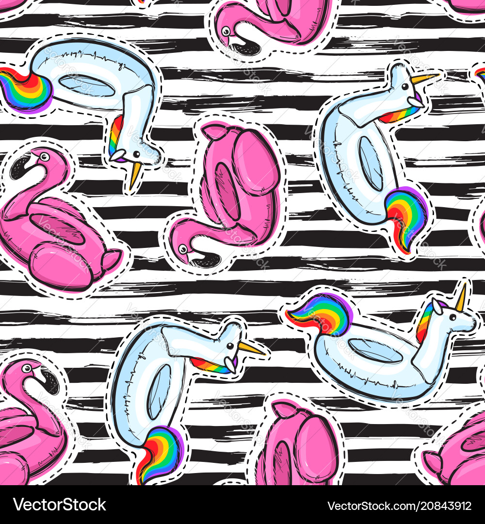Inflatable Flamingo Pattern vector image