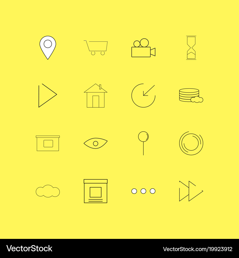 Interface linear icon set simple outline icons vector image
