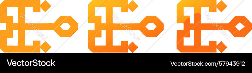 Interlocking Keys: Abstract Concept Vector Image