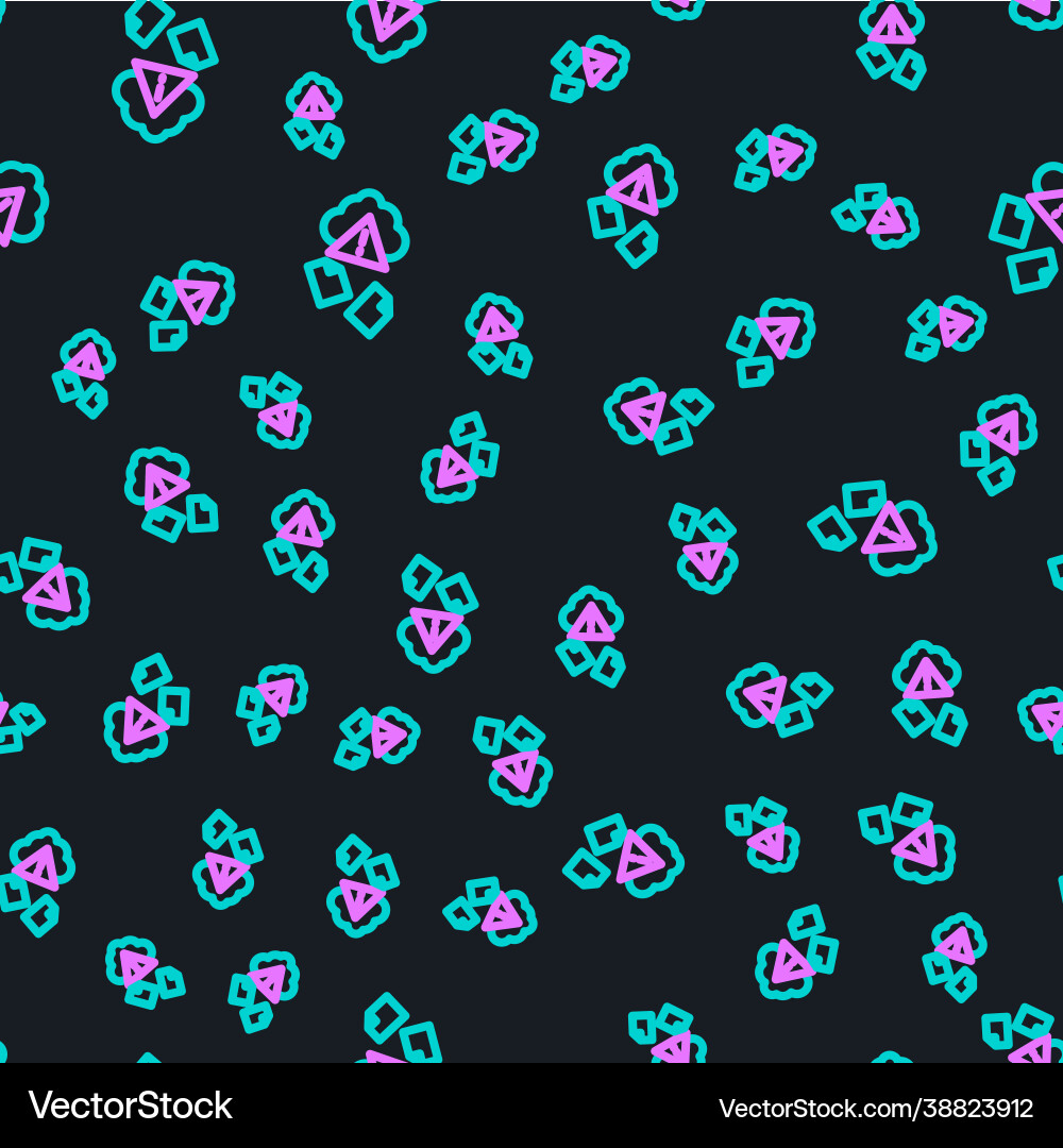 Line cloud hacking icon isolated seamless pattern Line cloud hacking icon isolated seamless pattern vector image
