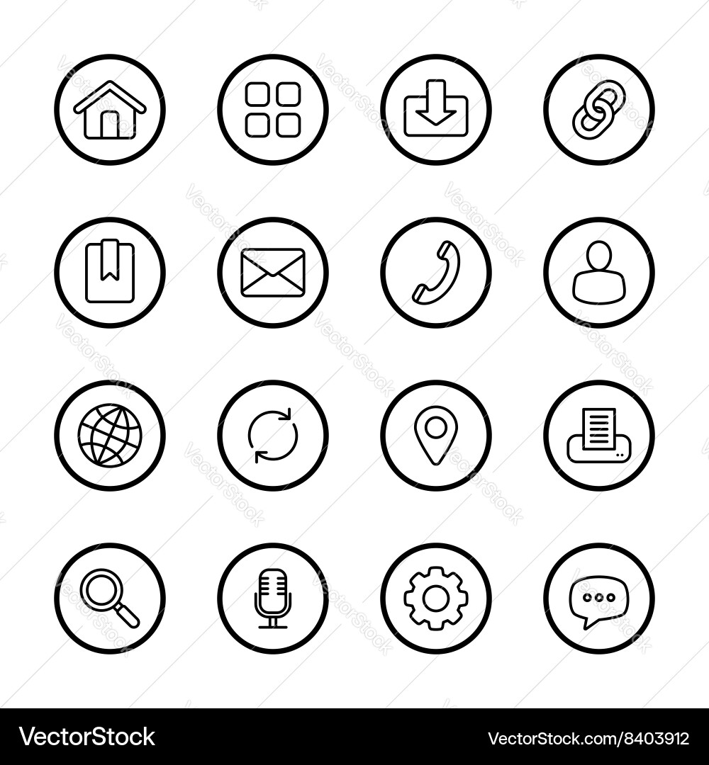 Line Web Icon Set - Circle vector image
