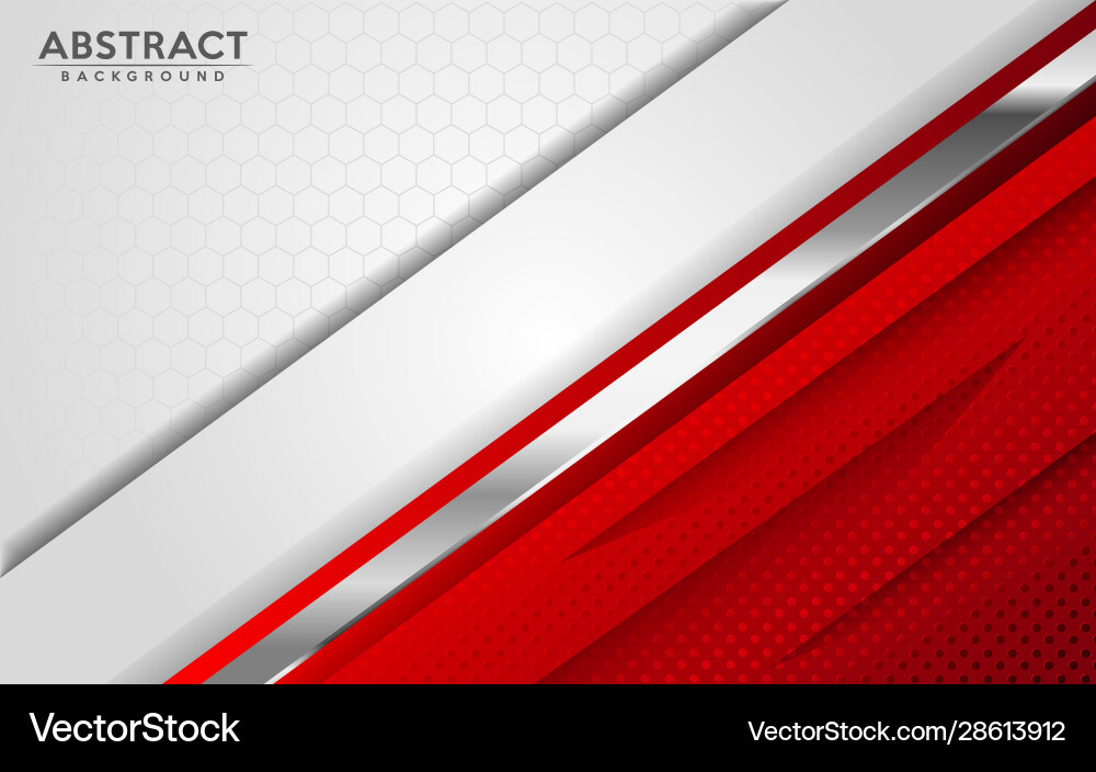 Modern abstract white and red background with 3d vector image