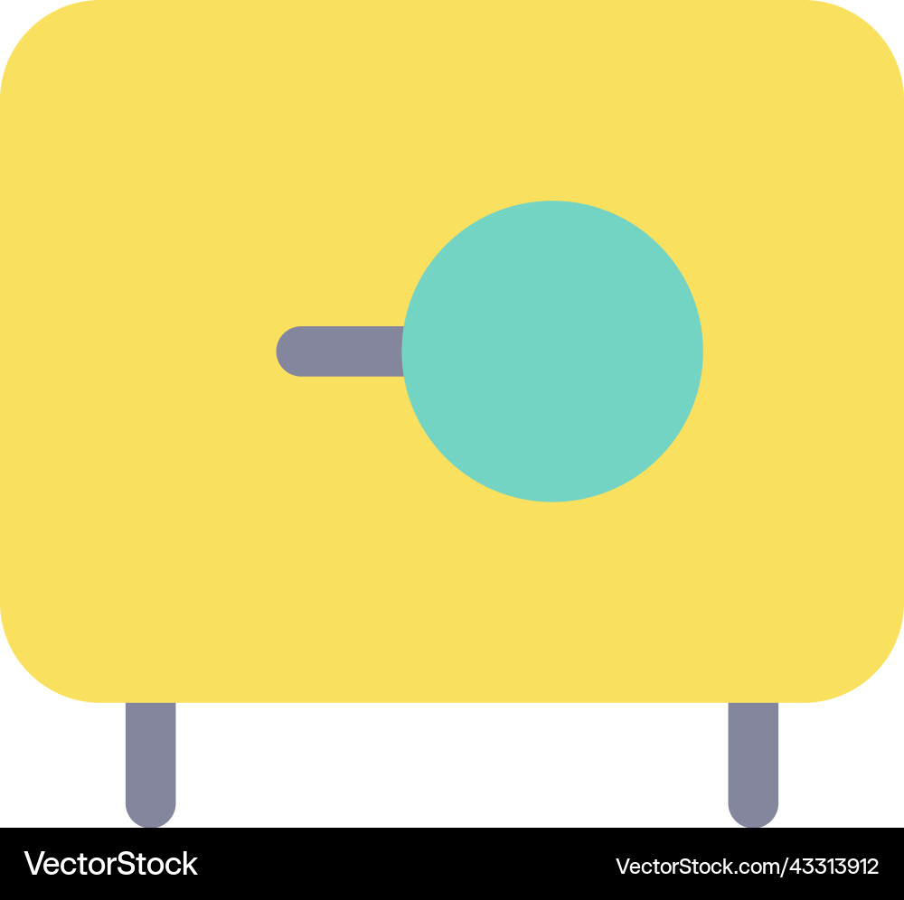 Money safe flat color ui icon Vector Image