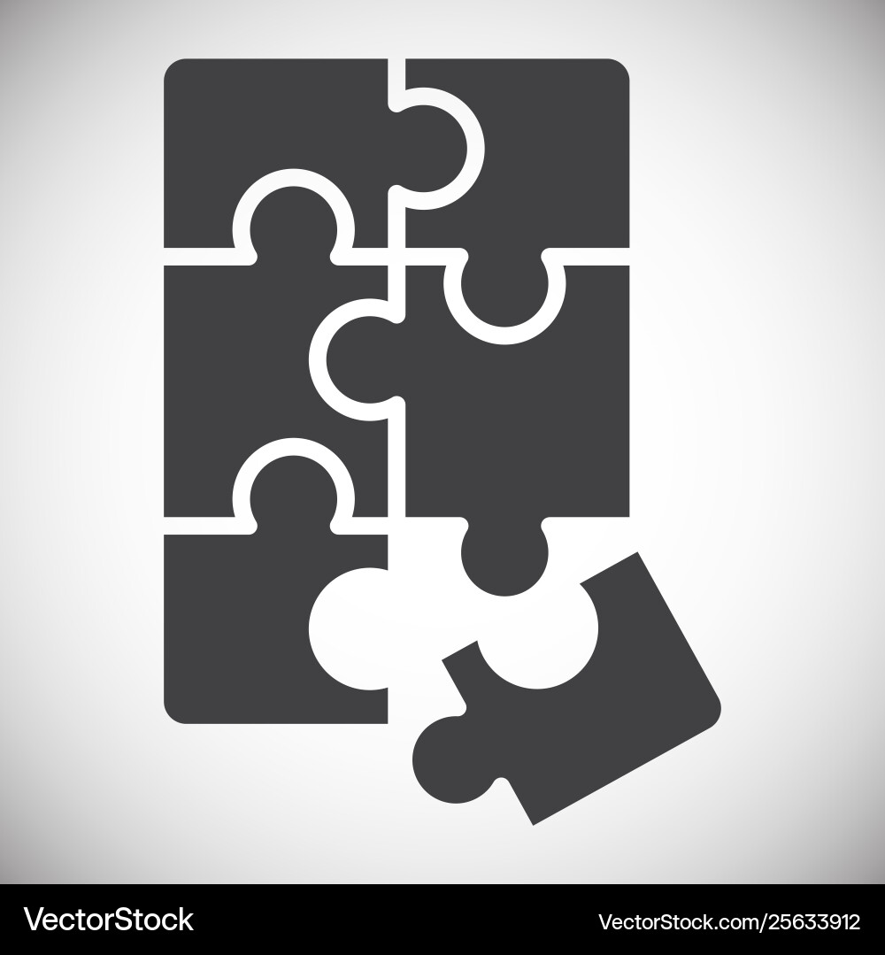 Puzzle icon on background for graphic and web vector image