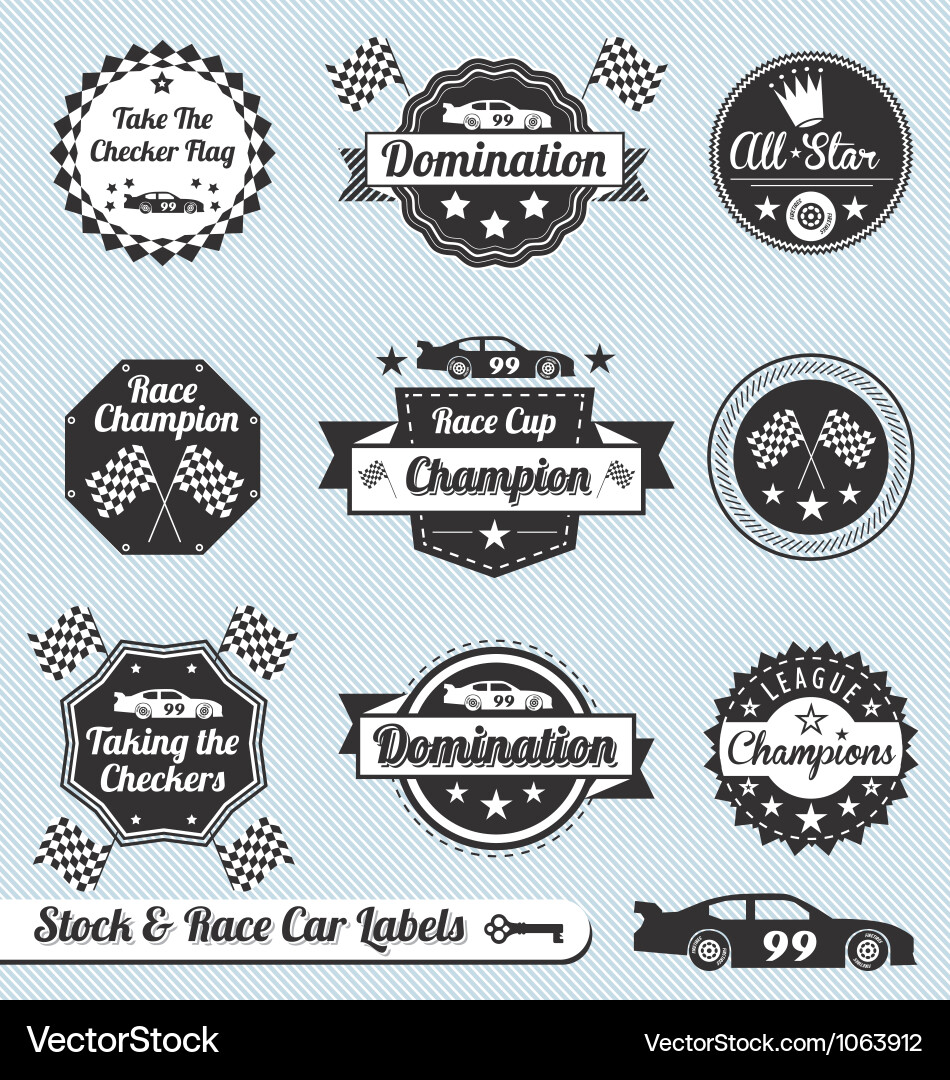 Racing Labels & Stickers vector image