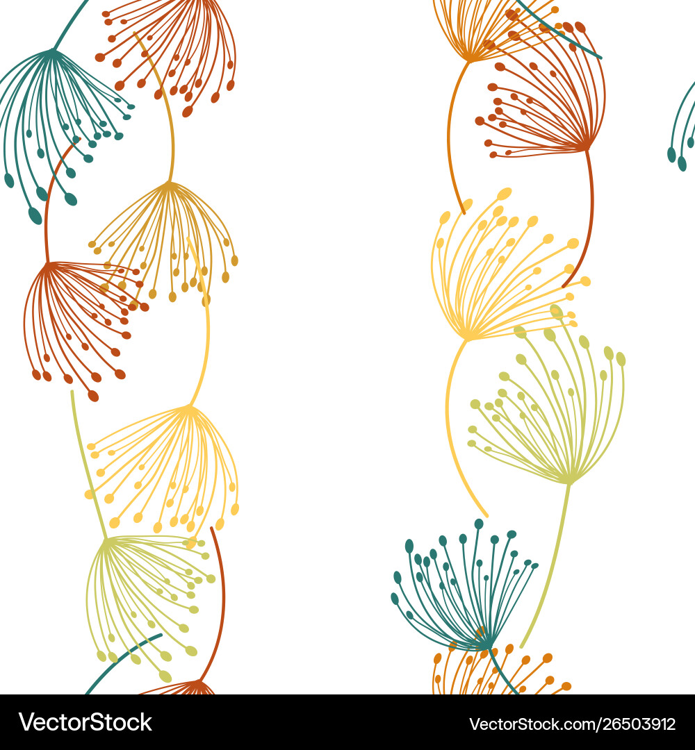 Retro abstract seamless pattern with dandelion Vector Image