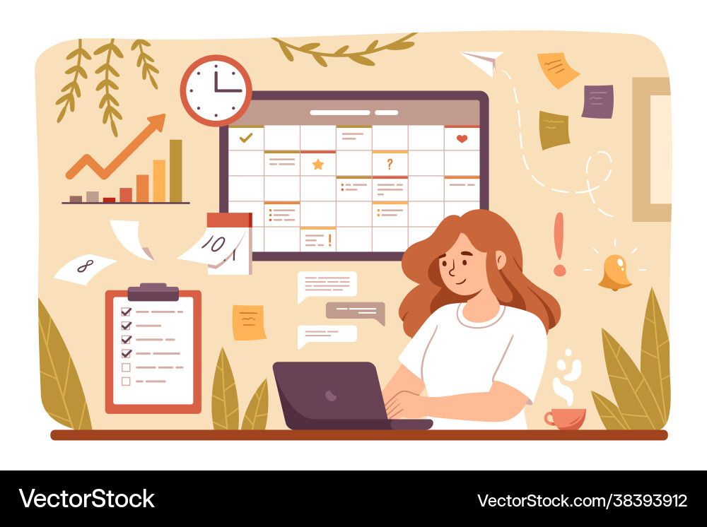 Scheduling tasks concept Scheduling tasks concept vector image