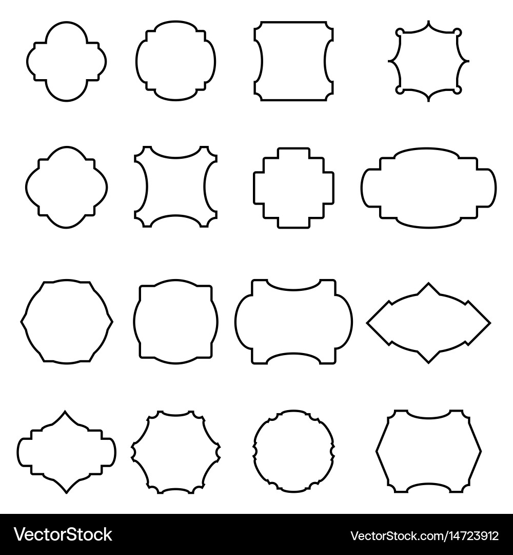 Set of simple frames vector image