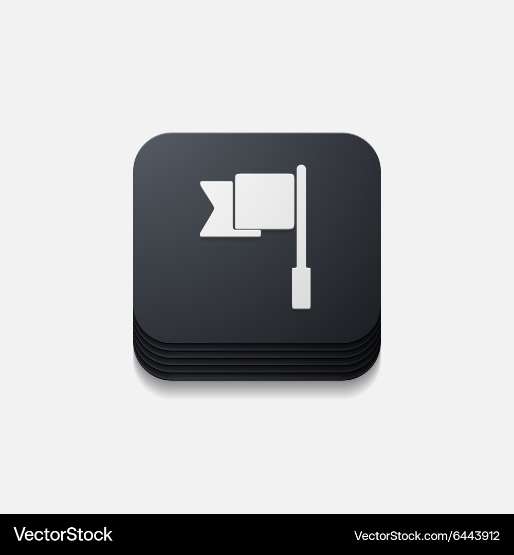 Square button flag Vector Image