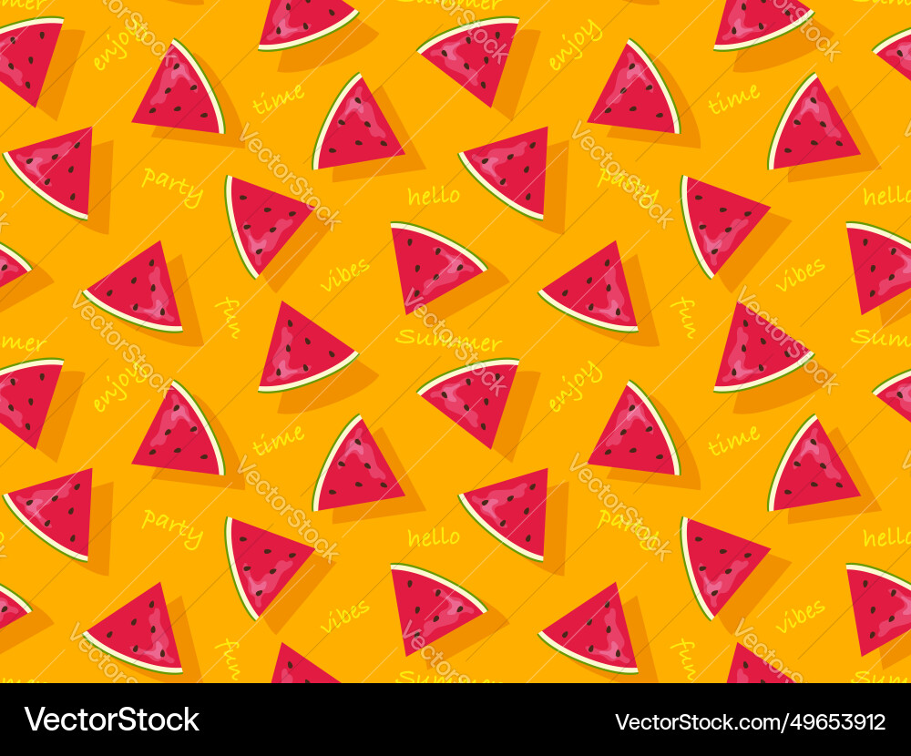 Summer pattern background with watermelon slice Summer pattern background with watermelon slice vector image