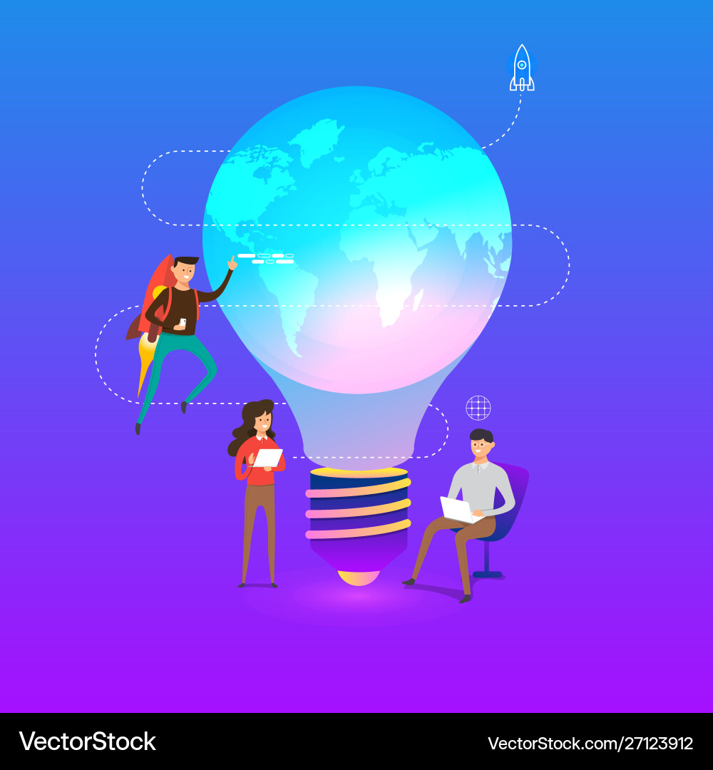 Teamwork build innovative vector image