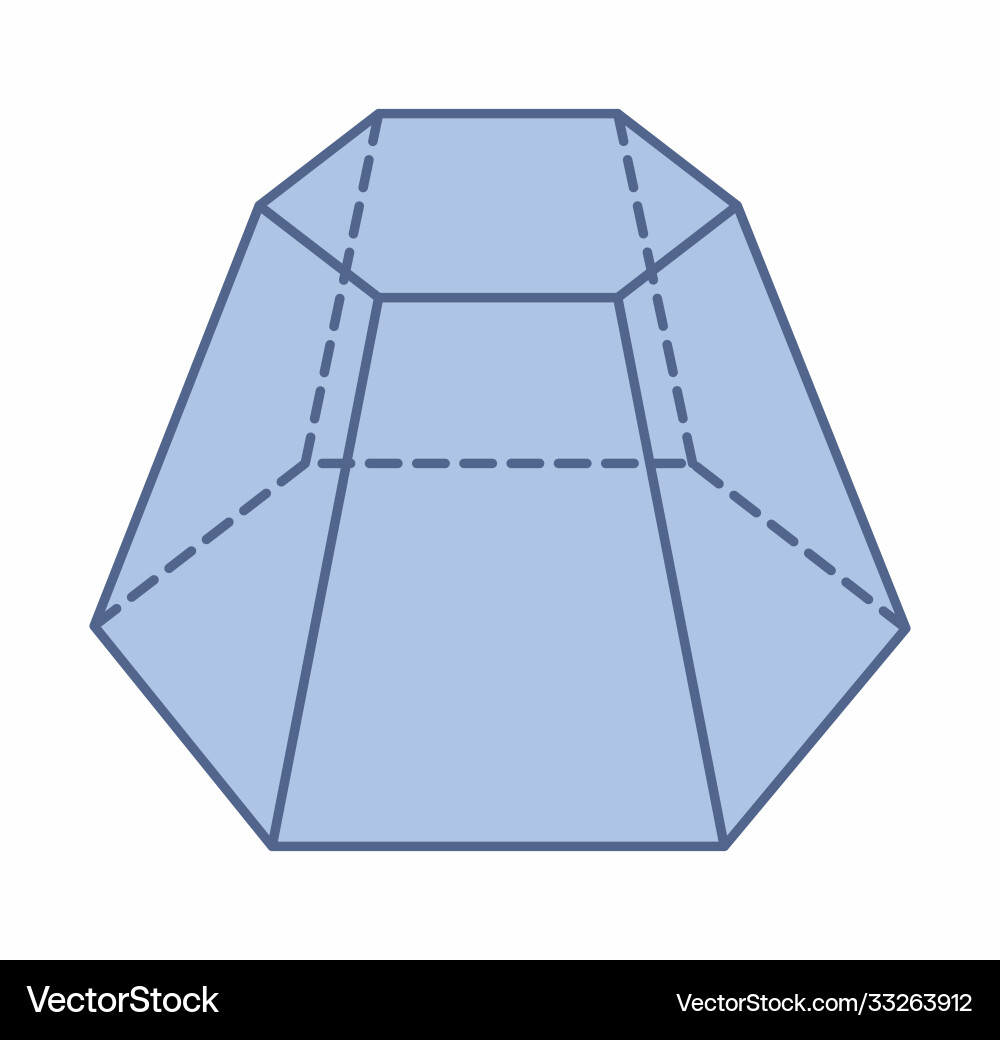 Truncated hexagonal pyramid Truncated hexagonal pyramid vector image