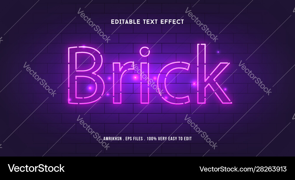3d lines text effect with brick background 3d lines text effect with brick background vector image