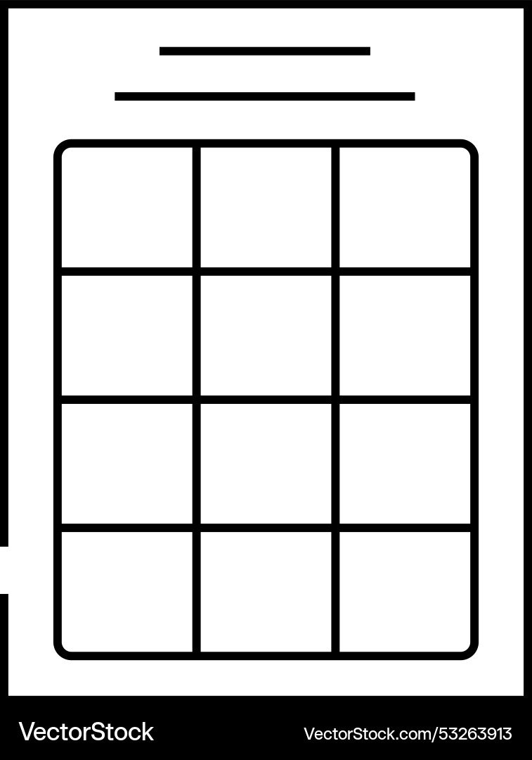 Calendar grid list line icon Calendar grid list line icon vector image