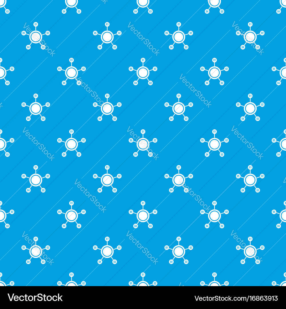 Circle chart with numbers pattern seamless blue vector image