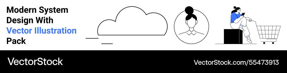 Cloud computing online shopping concept with user Vector Image