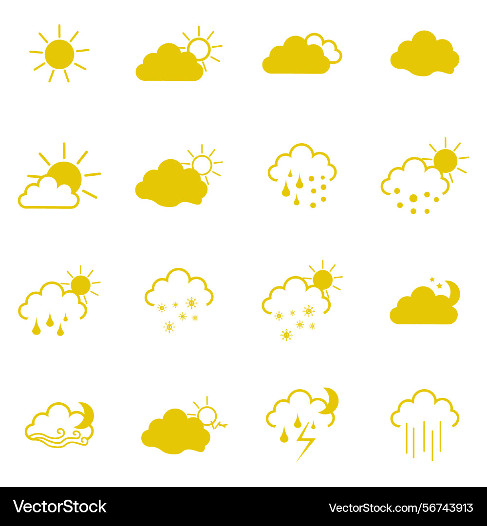 Clouds icons set of in different form Vector Image