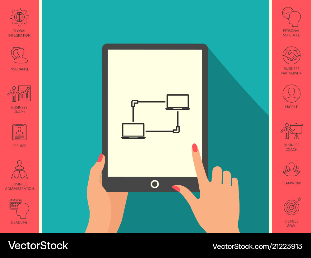 Computer network data exchange transfer concept vector image