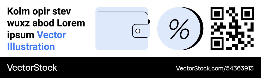 Digital wallet with qr code and percentage icon Digital wallet with qr code and percentage icon vector image