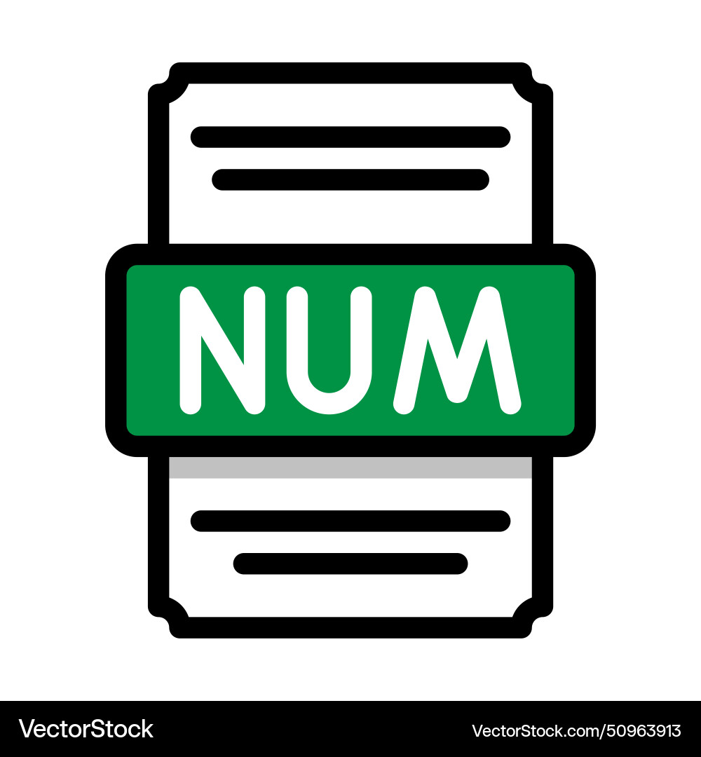 Document file format number spreadsheet icon Vector Image