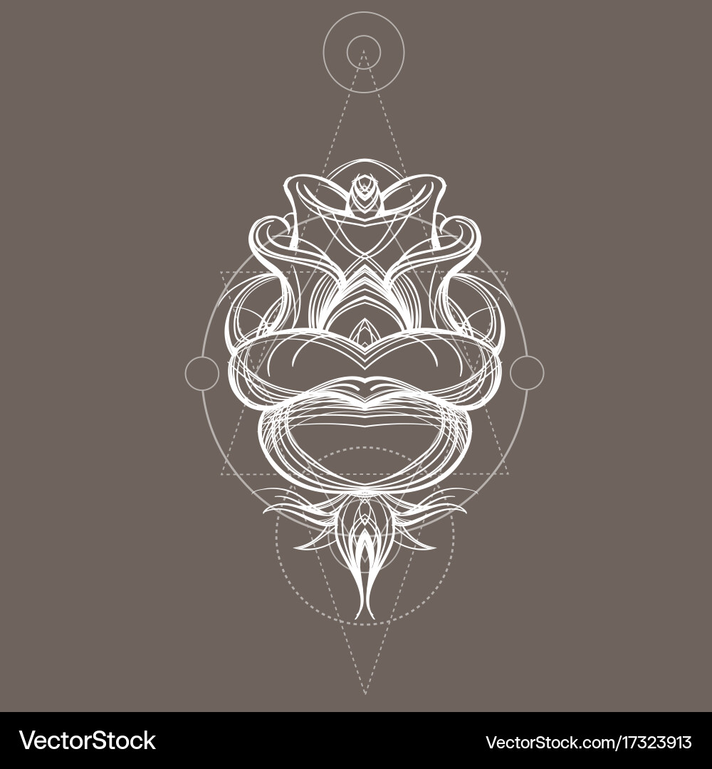 Elegant element of a stylized flower with smooth Vector Image