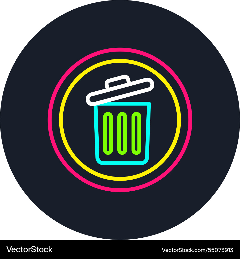 Garbage line multi color icon Vector Image