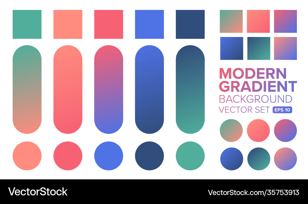 Gradient Color Set - Modern Background vector image
