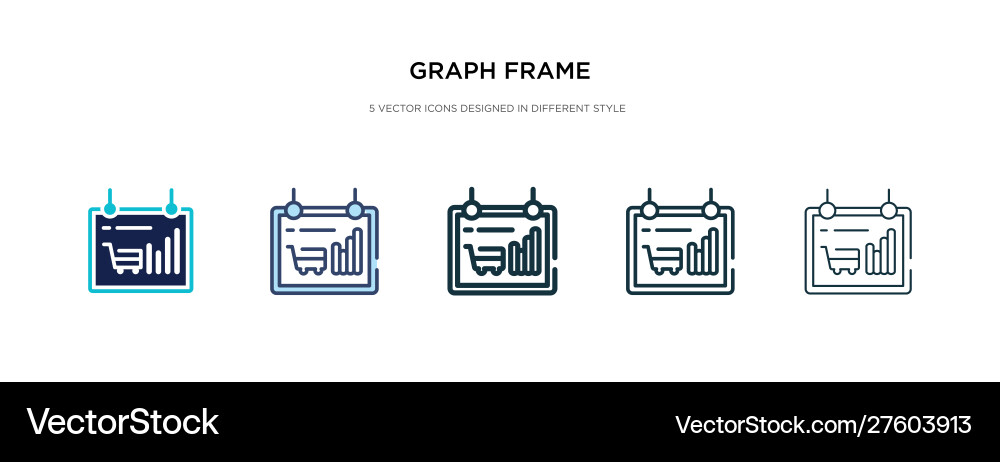 Graph frame icon in different style two colored vector image