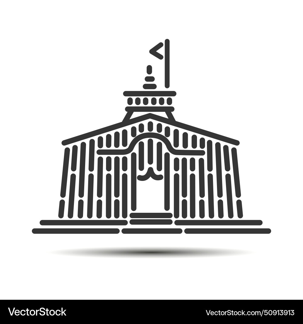 Kedarnath temple icon Kedarnath temple icon vector image