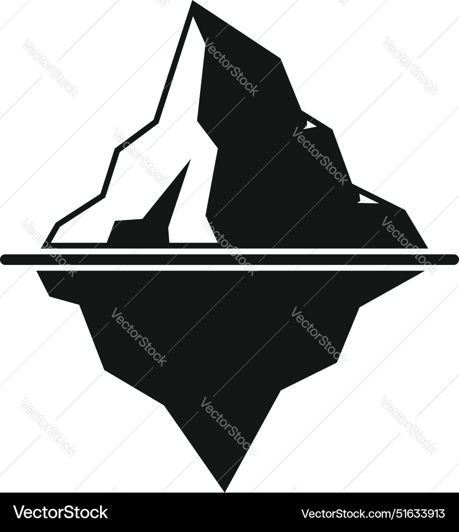 Large iceberg floating with hidden underwater Large iceberg floating with hidden underwater vector image