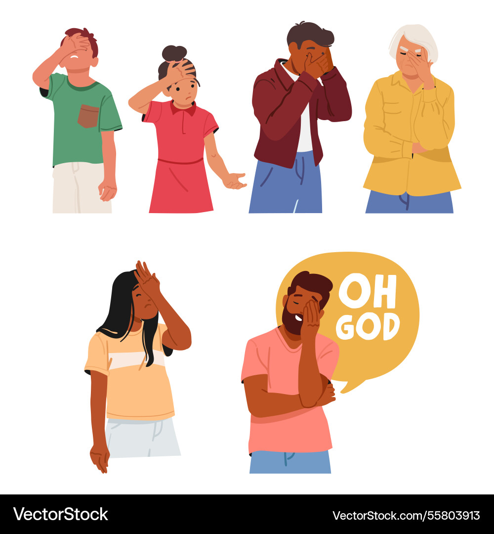 Menschen Cartoon Erwachsene Kinder Charaktere Gefühl Menschen Cartoon Erwachsene Kinder Charaktere Gefühl vektorbild