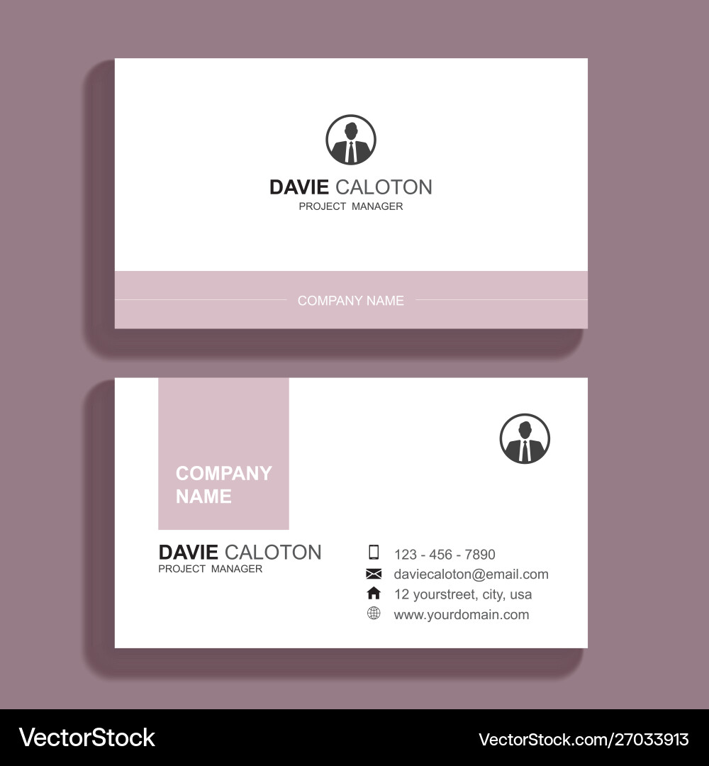 Minimal Pastel Business Card Template Vector Image