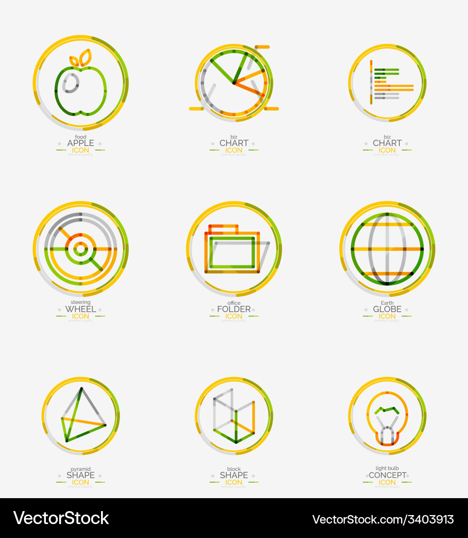 Minimal thin line design web icon set Vector Image