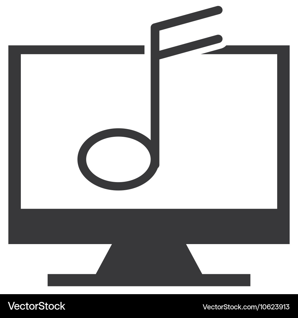 Monitor computer with button audio menu Vector Image