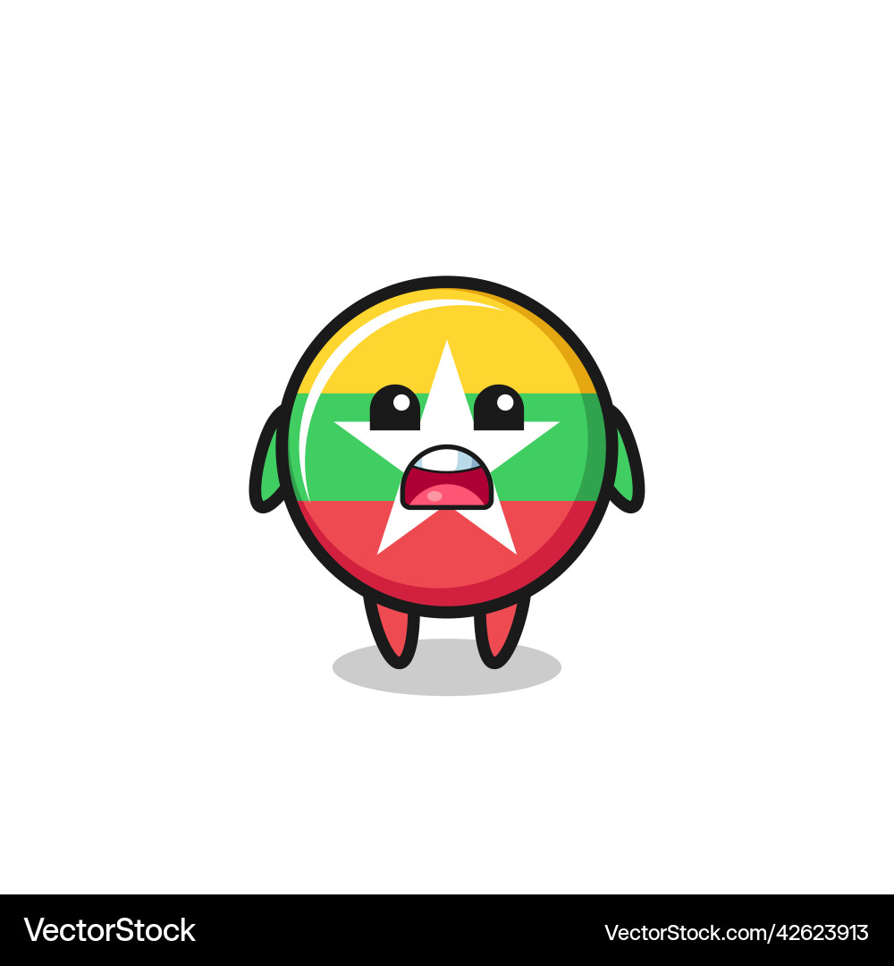 Myanmar flag with apologizing expression saying i Vector Image