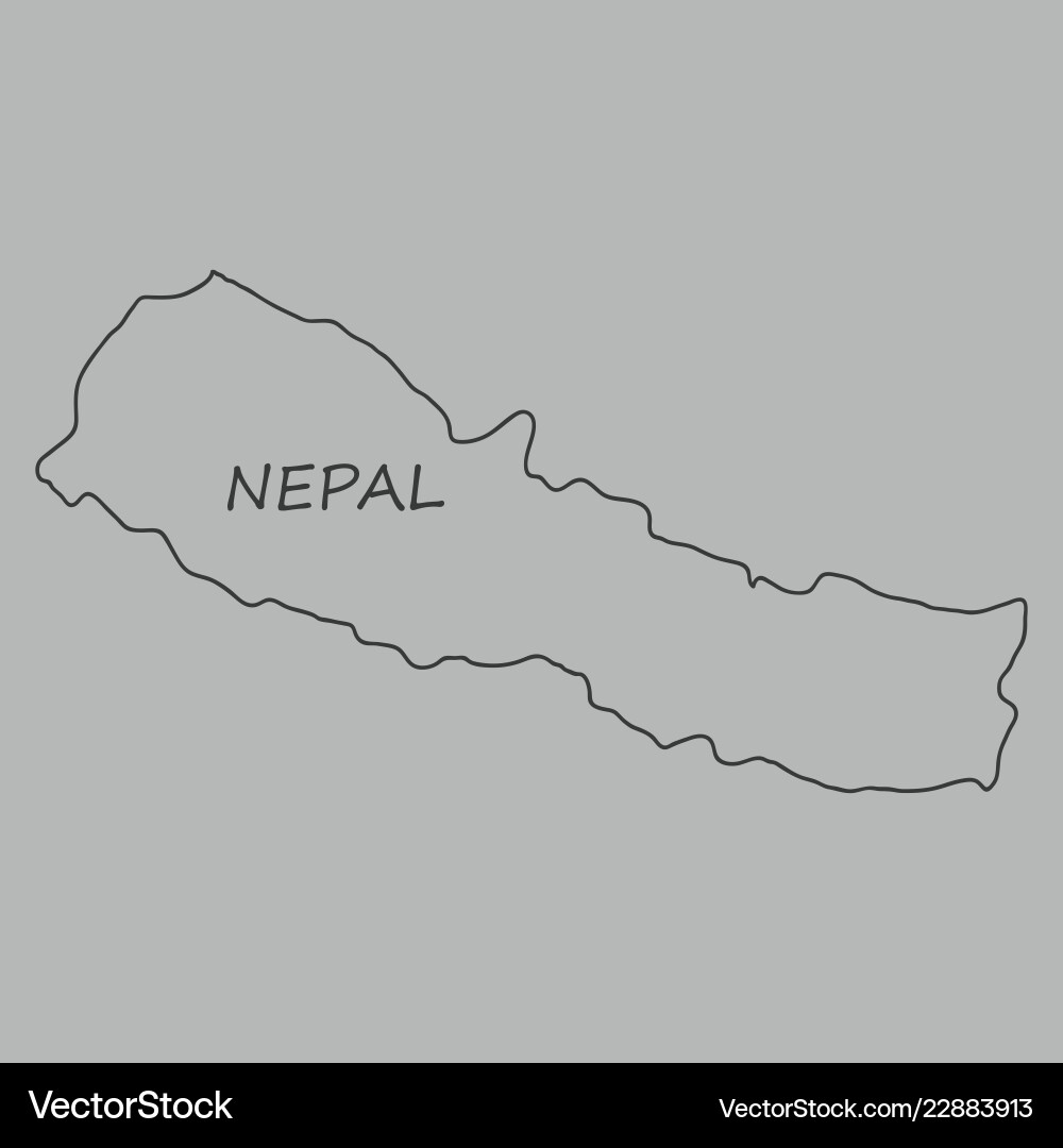 Nepal map with shadow effect vector image