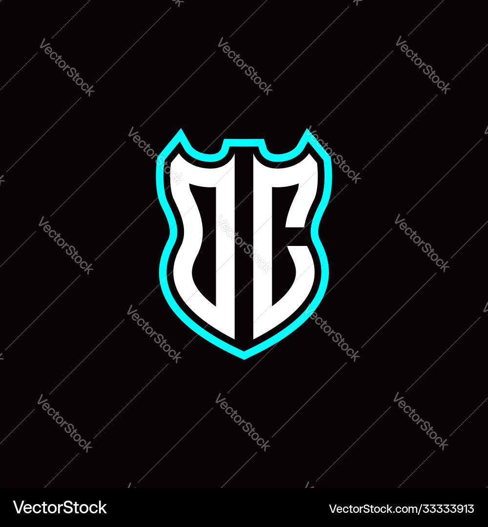 O c initial logo design with shield shape O c initial logo design with shield shape vector image
