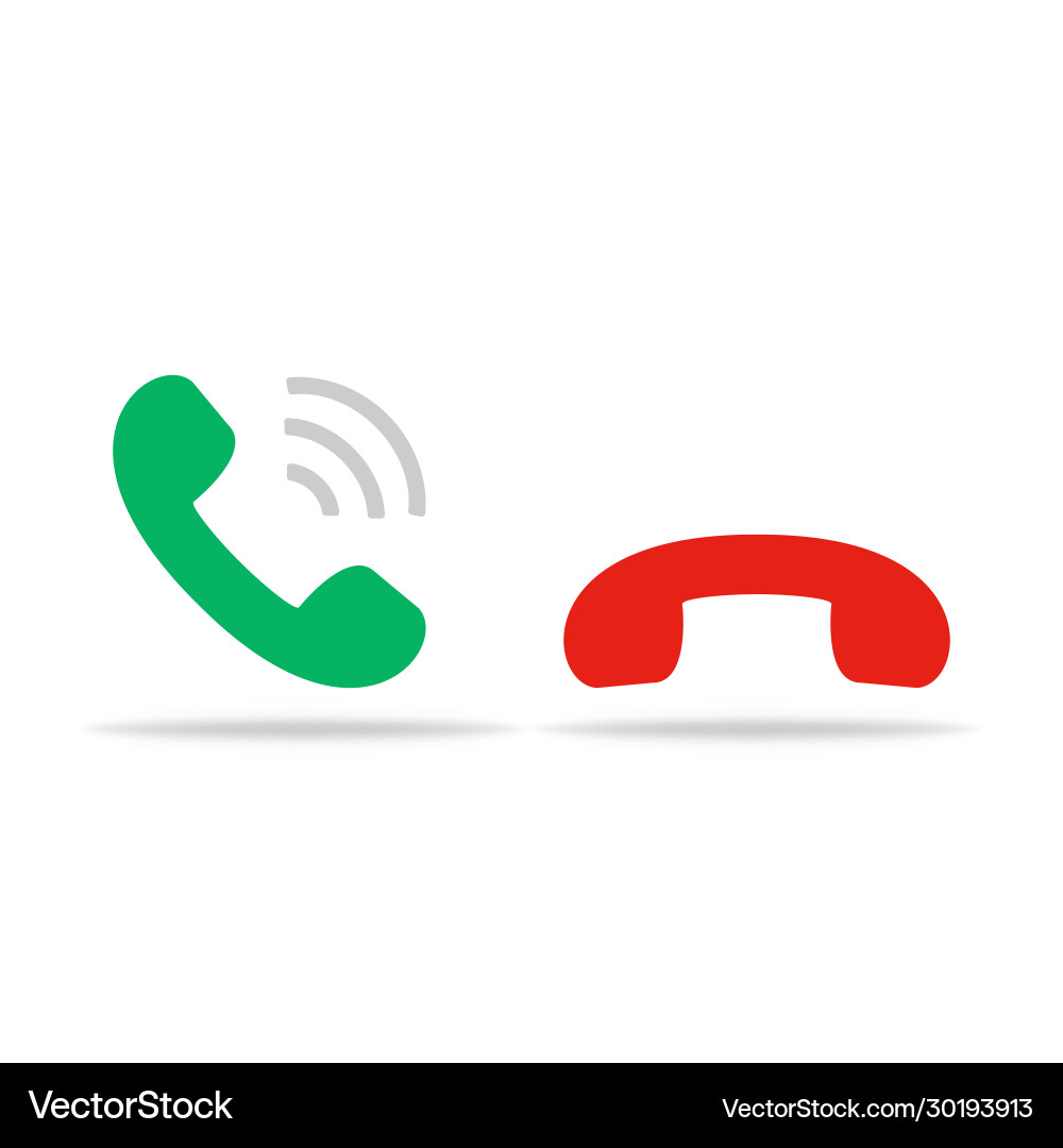Phone icons in retro style with accept or decline vector image
