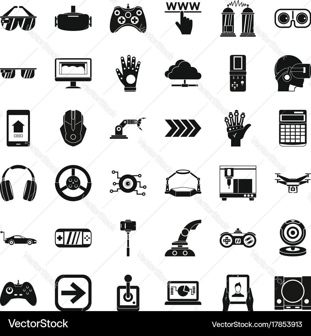 Playing icons set simple style Vector Image